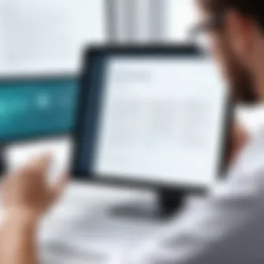 Reviewing Patent Documents Efficiently Legal professional reviewing patent documents on a digital device