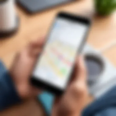 Using Navigation App for Deliveries Courier using a navigation app on a mobile device