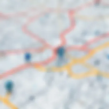 Map displaying optimized delivery routes