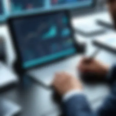 Business Analysis with Financial Data Business professional analyzing financial data on a tablet