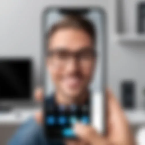 A sleek iPhone displaying a video call interface