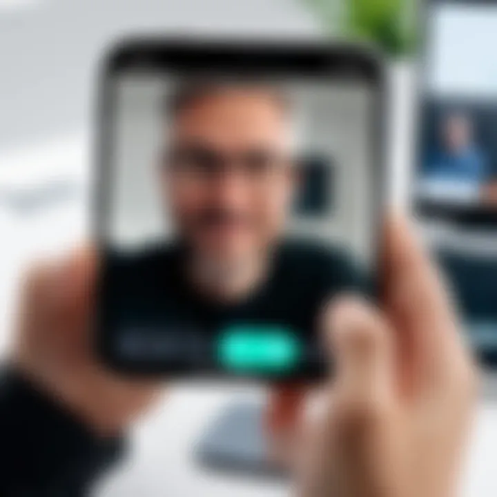 Screenshot of a virtual meeting taking place on an iPhone