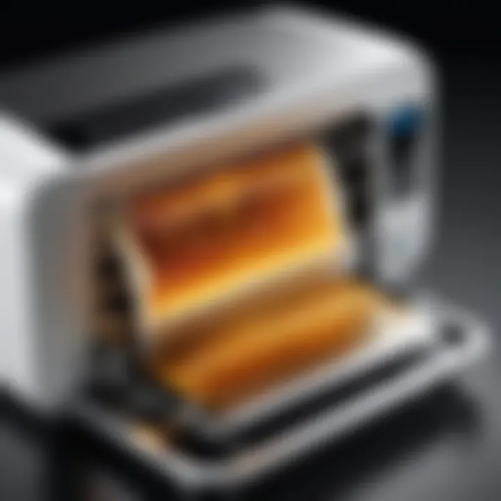 Detailed view of a toast printer with connections