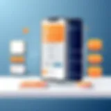 Dynamic interface of a punch in app displaying various features