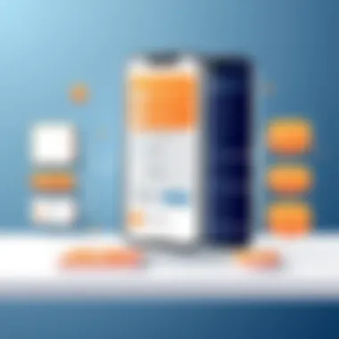 Dynamic interface of a punch in app displaying various features