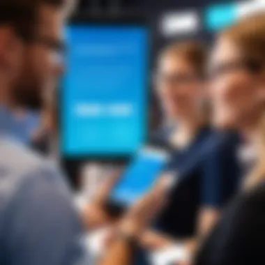 Attendees engaging with the Cvent mobile app during an event