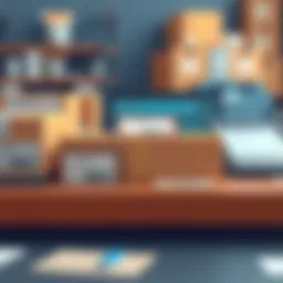 Organized shipping labels on a table