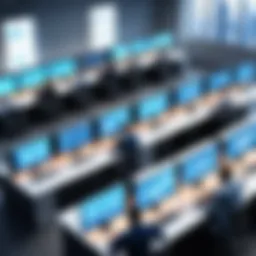 A montage depicting various technical skill trainings in a modern workplace