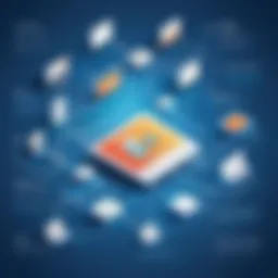 A digital representation of a flowchart depicting various project stages