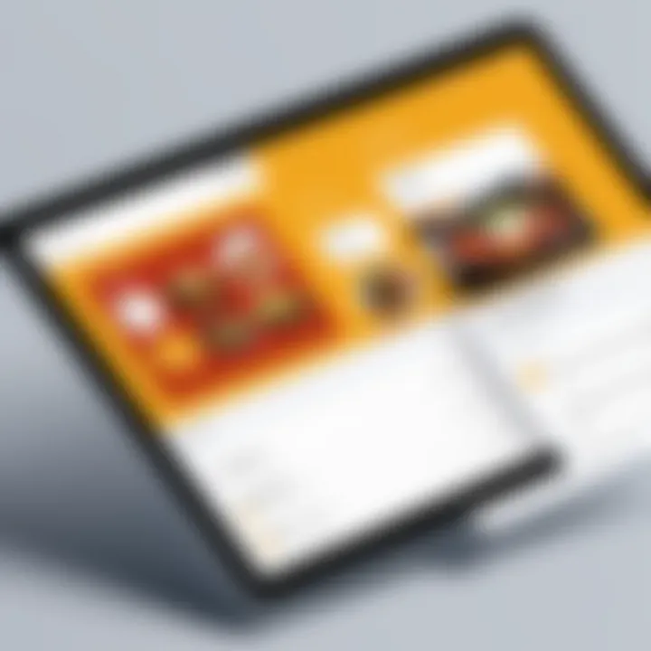 A close-up view of a user interface showcasing an intuitive food ordering design