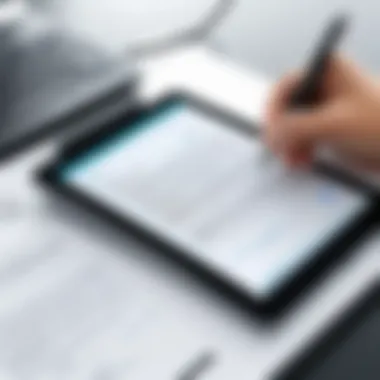 Electronic Signature on Legal Documents A visual representation of legal documents being signed electronically