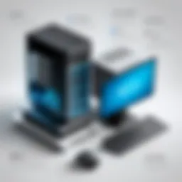 A visual representation of virtual desktop infrastructure architecture