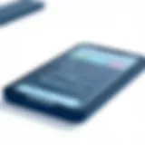 A detailed view of an interactive app prototype on a digital device