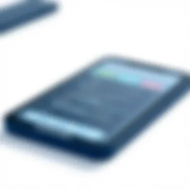 A detailed view of an interactive app prototype on a digital device