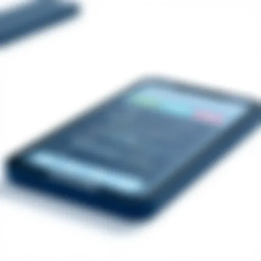 A detailed view of an interactive app prototype on a digital device