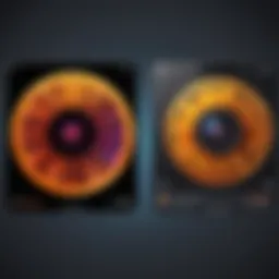 An overview of a photo comparison app interface showcasing side-by-side image evaluation