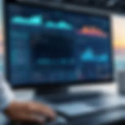 A digital dashboard displaying logistics data