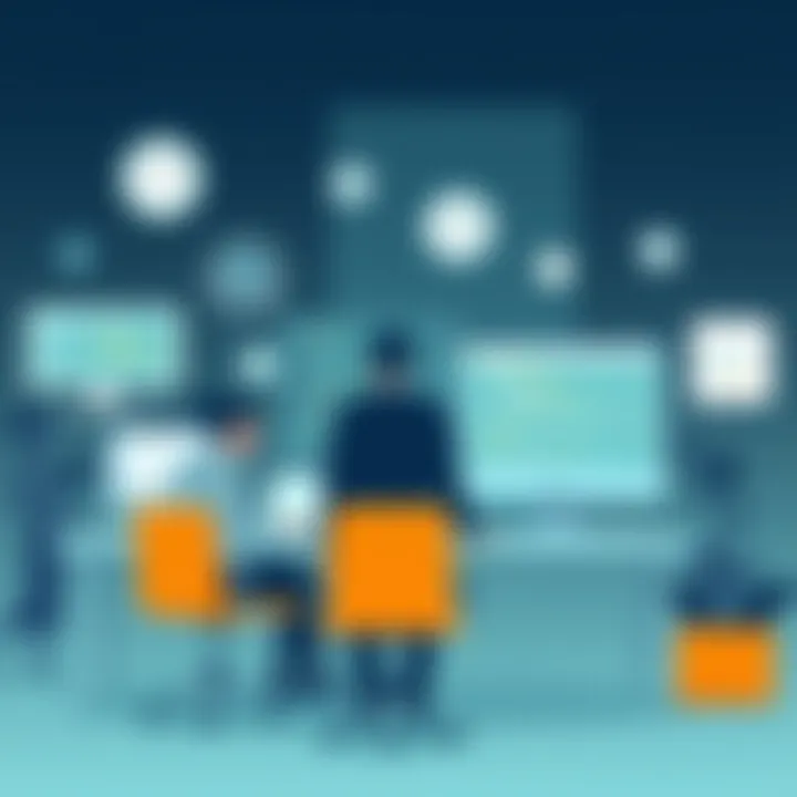 Business Collaboration using Digital Tools A business team collaborating on a project using digital tools