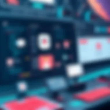 Futuristic Communication Tools A futuristic interface showcasing various communication tools