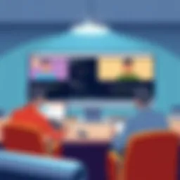 A virtual meeting showcasing screen sharing functionality