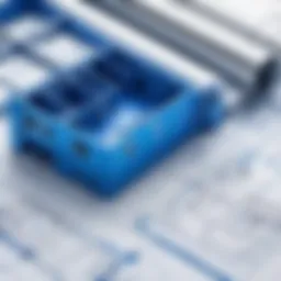 Blueprint layout of a residential construction project