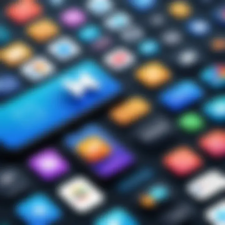 Conceptual illustration of various app types