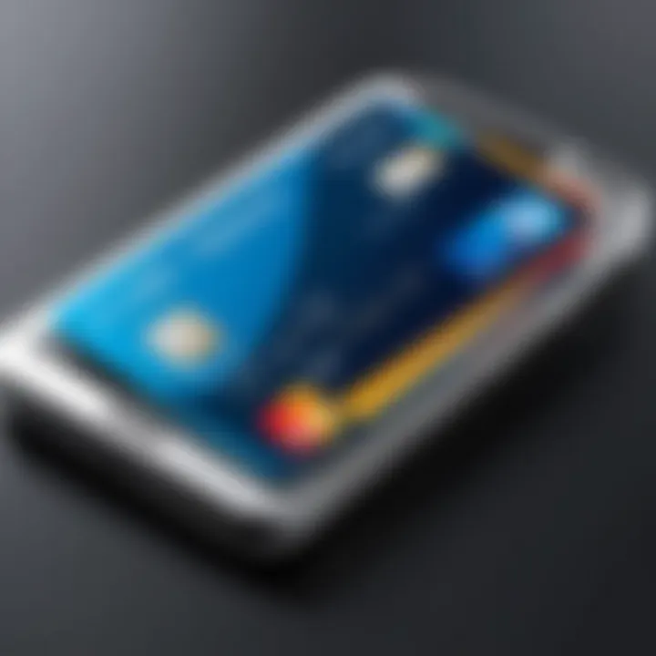 Mobile payment interface showcasing credit card options