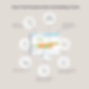 Key Features of Construction Scheduling Tools Diagram illustrating the key features of construction scheduling tools