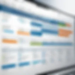 Illustration of Smartsheet interface showcasing project timelines