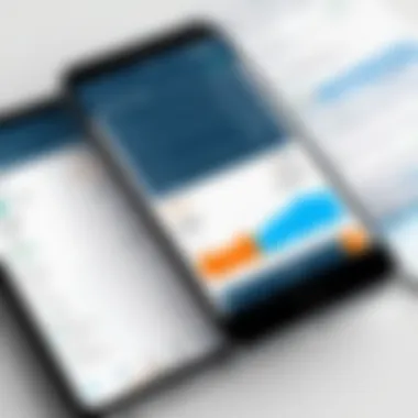 Modern Interface of Mobile Expense Reporting Smartphone displaying mobile expense reporting interface