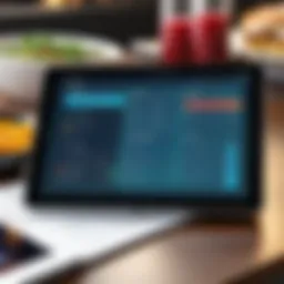 A sleek interface of a POS software on a tablet