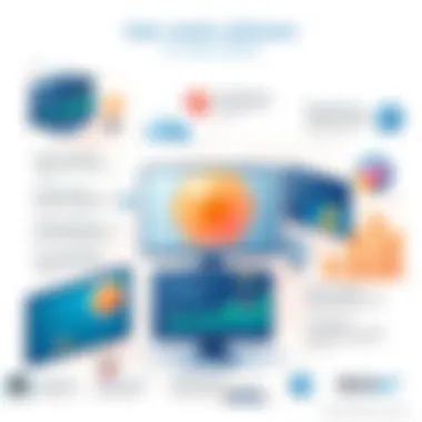 A user-centric design layout showcasing software features and benefits