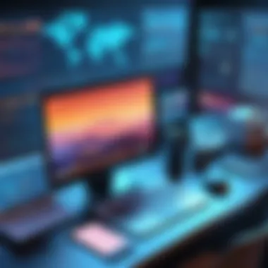 Future Trends in Software Development A futuristic depiction of trends in software development for drag and drop applications