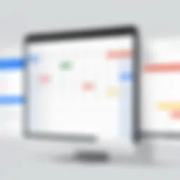 Visual representation of Google Calendar's interface highlighting key features