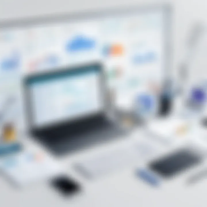 Conceptual graphic showing various project management tools