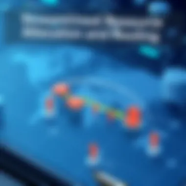 Resource allocation map highlighting optimal routing