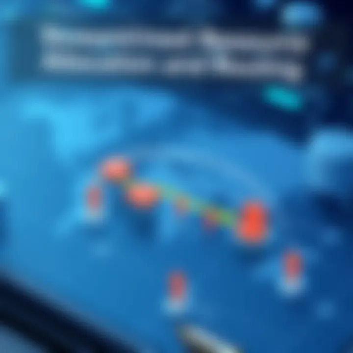 Resource allocation map highlighting optimal routing