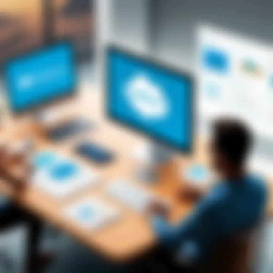 Illustration showcasing integration features of Stella Connect and Salesforce