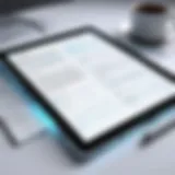 A futuristic interface showcasing advanced note-taking features