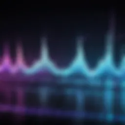 A close-up of a digital audio waveform