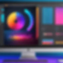 Colorful interface of Adobe Photoshop showcasing editing tools
