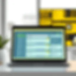 Modern desk booking software interface on a laptop screen