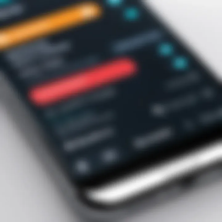 Close-up of a smartphone displaying reminder alerts