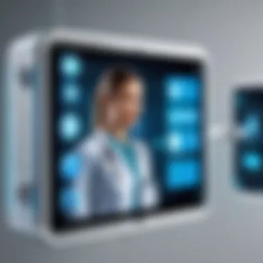 Futuristic Telehealth Technology Integration A futuristic concept of telehealth technology integration in healthcare systems.