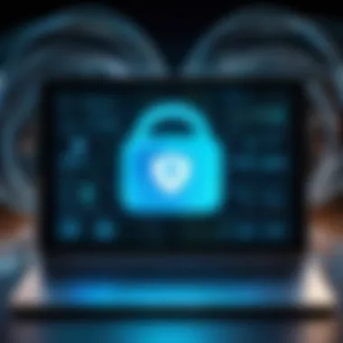 Secure Data Transmission in Telemedicine A secure data transmission symbol representing patient privacy in telemedicine.