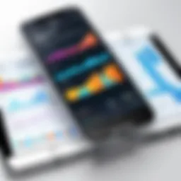 An iPhone displaying business analytics